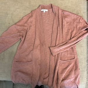 Madewell Pinky/Brown Cardigan Sweater